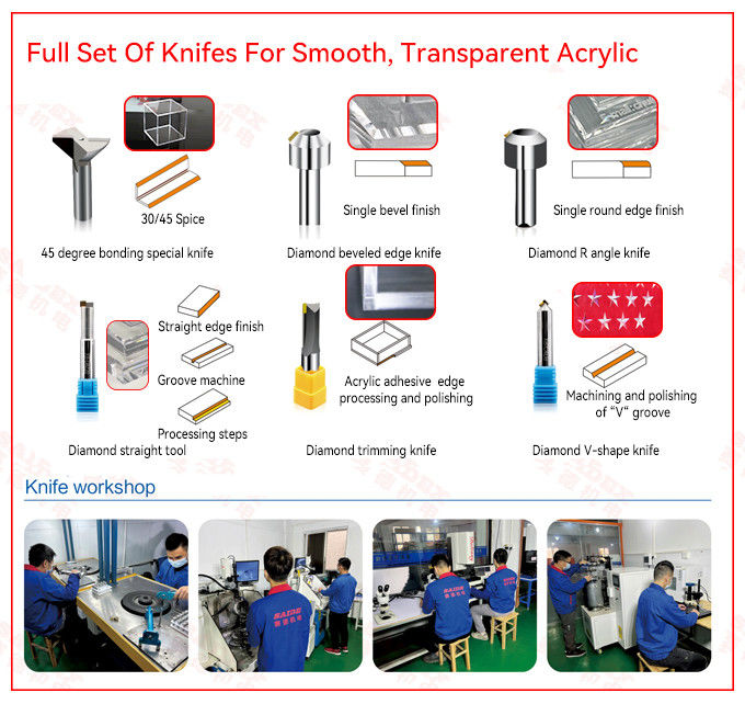 Dụng cụ cắt phay CNC thực tế cho ngành công nghiệp, dụng cụ vát mép CNC Acrylic cho cắt tốc độ cao Acrylic